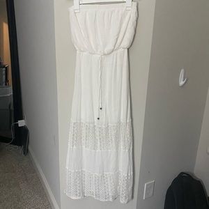 Strapless White Sundress